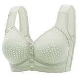 KODMNSW BH Damen Ohne Bügel Seamless Soft Damen-BHS Push Up Bra Comfort Büstenhalter Vorderverschluss Verstellbarer Bralette Reduzierung der Nebenbrüste BHS Sale Angebote Grün S