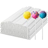 200 Stück Cake Pop Stiele, Weiß Cakepop Stieles, cake pop aus maker, lollies,Mini Lollipop Sticks Weiss, Cakes Pop Sticks Lutscher Papierstäbchen für Lutscher, Bonbons, Pralinen, Kekse