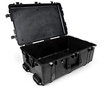 PELI 1650 Stoßfestes Schutzkoffer Case für Foto and Drohnen Equipment, IP67 Wasser- und Staubdicht, 86L Volumen, Ohne Schaum, Schwarz