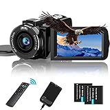 CAMKORY Videokamera Camcorder FHD 1080P 36MP IR-Nachtsicht Kmera für YouTube 3.0'' Drehbarer IPS Bildschirm 16X Digitalzoom IR Nachtsicht Digitalkamera
