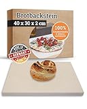 Feuerfest 123 Brotbackstein eckig I 40x30x2cm I Lebensmittelechte Backofen-Steinplatte aus Schamotte I Hochwertiger Backstein für Backofen & Grill I Ideal für Brot, Pizza, Kuchen & Flammkuchen