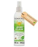 Golden Bull® Lederpflege Spray intensiv 250ml [VEGAN - OHNE Chemie] Natürliches Leder Kunstleder Pflegemittel für werterhaltende Pflege von Ledersitz, Ledercouch, Autositz, Sofa, Lederjacke & Schuh