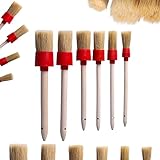 ToolSpace 6er Rundpinsel Set 20/25/30/35/40/45 mm - Ringpinsel Pinselset Rund Brostenpinsel Naturhaar Naturborstenpinsel Pinsel Holzfarbe Lackpinsel Holzleim Lackierpinsel Streichen Wänden, Möbeln