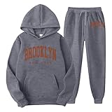 Generisch Jogginganzug Herren Tracksuit 2 Piece Trainingsanzug Hoodie Sweatshirt Sporthose Fitness Sportanzug mit Kapuze Männer Laufanzug Gym Freizeitanzug Modell