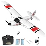VOLANTEXRC RC Flugzeug für Anfänger Sport Cub 2, 2,4 GHz Ferngesteuertes Flugzeug RTF mit 2 Batterien, 2 Kanal RC Plane RTF, 2CH RC Segelflugzeugspielzeug für Anfänger, Kinder, Erwachsene (Rot)