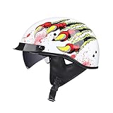 GAOZ Motorradhelm Motorrad Open Face Halb Helm Brain-Cap Für Bike Cruiser Scooter Retro Vintage ECE-Zulassung Moped Helm Für Männer Und Frauen