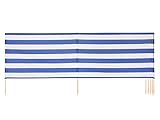 Ladeheid Windschutz Strand Sichtschutz mit Holzstab praktisches Strand Zubehör LAEX001 (Streifen, 8 m)