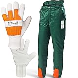 Safetytex Forstschutz Set - 2 teiliges Forstset - KWF geprüft - Schnittschutzhose & Handschuhe - für Forst & Gartenarbeit Gr. 46