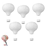 5PCS Heißluftballon Papierlampion, Lampions Deko Ballon, Heißluftballon Deko, 40cm×48cm, Papierlaterne Für Hochzeit Feier Geburtstag Party Einschulungsparty Mottoparty Baby-Shower-Party
