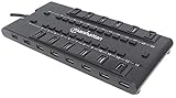 Manhattan-Products MondoHub II - USB Hub mit 28 USB-Ports, leistungsfähiger 4-Netzteil, Multiport Adapter, individuelle Ein- & Ausschaltung - Schwarz