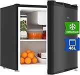 CHIQ Mini Bar Kühlschrank 46 L, Mini Kühlschrank, 49,6 x 47,4 x 44,7 cm (HxBxT), 80 kWh/Jahr, Sehr Leise 35dB,Büro, Kühlschrank klein, Schlafzimmer