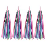 PATIKIL Fahrrad Fransen 4 Stück Farbige Scooter Lenker Quasten Griffe Band Accessoires Deko Für Mädel Fahrrad Dreirad Lenker Mehrfarbig