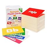 Spanische Lernkarten für Kinder und Kleinkinder – 101 Karten – 202 Seiten – Lernen Sie Formen, Zahlen, Farben, Körperteile, Zählen, Buchstaben und mehr – tolles Preis-Leistungs-Verhältnis, lustiges