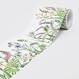 Selbstklebende Bordüre - Tapetenbordüre Wandbordüre - Dekorative Wandtatto für Wände, Möbel, Decken, Tapeten, Türen - Wiesenblumen - auf 5,00 m x 0,15 m je Rolle