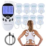 Vmxlso EMS TENS Gerät Schmerztherapie, Tensgeräte Reizstromgerät, TENS Gerät Muskelstimulator mit 2 Kanäle, 6 Massagemodi und 8 Elektroden Pads, EMS Gerät zur Schmerzlinderung von Rücken, Schulter