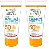 Garnier Sonnencreme Kids, Sonnenschutz-Milch für Kinder extra wasserfest, LSF 50+, Ambre Solaire, 2er Pack, 50 ml