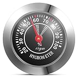 NUOBESTY Analoges Mechanisches Hygrometer Schwarz Präziser Feuchtigkeitsmesser für Zigarren humidore Violin Instrumentenkoffer Kompakt Batteriefrei Zuverlässige Luftfeuchtigkeitsanzeige