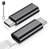 Temdan Lightning-auf-USB-C-Adapter für iPhone 15/16 Pro/16 Pro Max/Plus, Samsung S24, serieller Adapter, Typ-C-Ladeanschlusskabel, für iPhone 16/15 Ladegerät, iPhone 16/15 Zubehör, Schwarz, 2 Stück