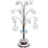 HOHIYA Ornament Ständer für Swarovski Ornament 2025 kristall Schneeflocken Weihnachtsbaumschmuck Metall Weihnachten Christbaumschmuck Weihnachtsdeko Geschenk 41,9 cm Chrom
