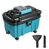 Werkstatt Akku-Nass-Trockensauger Kompatibel mit Makita 21V Akku, 10 Liter Tank, 15kPa Saugkraft, HEPA-Filter, mit 2 m-Schlauch & Zubehör,Innen-/Außenbereich (Blau)