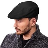 TUONYIS Schirmmütze Herren,Schiebermütze Herren,Schiebermütze Barret Cap,Verstellbare Newsboy-Mütze,1920 Stil Gatsby Kostüm Accessoires für Männer beim Wandern Golfen Reisen Einkaufen(Schwarz)