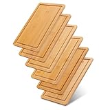 LINFELDT® 6 Frühstücksbrettchen Holz 25x15 - TOP BAMBUS BRETTER KÜCHE | Holzbrett Küche Brettchen Holz | Holzbretter Küche Holzbrettchen Schneidebrett Bambus Frühstücksbrett Holz Bretter