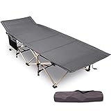 REDCAMP Feldbett Klappbar, Extra Breit 71cm Campingbett 227kg Tragkraft, Stabil Faltbar Gästebett für Zelten Wandern Reisen Strand Garten, Grau