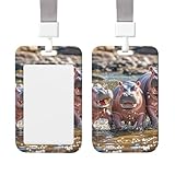 Verschiebbarer Ausweishalter, Kunststoff, vertikaler Ausweishalter für Büro, Baby, Nilpferd, Ausweishülle, Schutz für Arbeit, Ausweishalter für Fahrer, Krankenschwester, Führerschein, Pässe