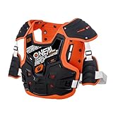 O'NEAL | Brustprotektor | Motocross Enduro | Aus Kunststoff-Spritzguss, Verstellbare Hüftgurte PXR Stone Shield Brustpanzer | Erwachsene | Schwarz Orange | One Size