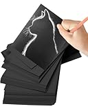 Schwarzes Bastelpapier 250g/m²,Tonpapier Schwarz A4, Tonkarton Bastelkartonpapier zum Basteln und Gestalten Scrapbook Einladungen Fotoalbum (50)