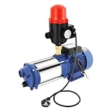 2.5kw Edelstahl Kreiselpumpe, 230v 2850 U/min Gartenpumpe, 4 Kubikmeter/Stunde Hauswasserwerk Selbstansaugend mit el. Druckschalter Ein/Ausschalt Druck Einstellbar für Haus und Garten
