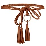 TIESOME geflochtener Taillengürtel Damen, Mode Taille Kette Damenkleid Gürtel Taillengürtel Dünner Fransengürtel Fransenkettengürtel für Kleid Jeans Flechtgürtel Hüftgürtel Dekorativer Kleidgürtel