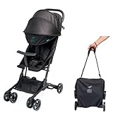Urban Kanga Bandicoot Reisebuggy fürs Flugzeug-Handgepäck – Ultraleichter, Kompakt Zusammenklappbarer Buggy bis 25 kg mit Schultergurt & Abdeckung (Midnight Black)