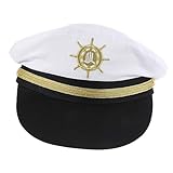 ibasenice Kapitänsmütze Für Cosplay Verstellbare Matrosenmütze Für Damen Und Herren Ideal Für Yacht Und Bootspartys Karneval Und Kostümpartys Weißer Kapitänshut Als Zubehör