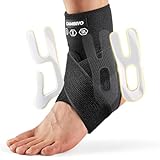 CAMBIVO Sprunggelenkbandage, Knöchelbandage mit Seitenstabilisator, Einstellbar Sprunggelenk Bandage Fußgelenk, Orthese Sprunggelenk für Verstauchungen, Plantarfasziitis, Fußbandage für Sport Alltag