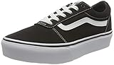 Vans Damen Ward Platform Canvas Sneaker, Canvas Black White, 37 EU