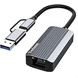 USB C auf Ethernet Adapter 1000Mbps, USB LAN Adapter 3.0, U-S-B auf RJ45 Gigabit Ethernet LAN Netzwerkadapter Kompatibel für Laptop, PC mit Windows XP, Vista, Linux, Mac
