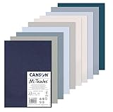 Canson Mi-Teintes, Farbiges Zeichenpapier, 160gsm, 98lb, Bogen, A4-21x29,7cm, Packung, 10 kühle Töne, 10 Bögen C31032S055 Kalte Farbtöne