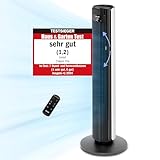 Levoit 7,9m/s Turmventilator sehr leiser, 25dB Ventilator für Schlafzimmer, 23W DC-Motor Tower Fan Säulenventilator mit Fernbedienung, 12 Geschwindigkeiten 4 Modi 12-Std, Weiß