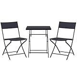 Outsunny Bistroset Polyrattan 3tlg. Balkonmöbel Set Sitzgruppe Essgruppe Gartenmöbel Garnitur