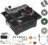 Mini Tischkreissäge, 100W Tragbare Präzisions-Tischkreissägen 7-Gang-Netzteil Einstellbarer, 0,1-16 mm Einstellbarer Sägeblatthöhe für Handwerk,DIY,handgefertigtes Holz (B)