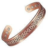 Wollet Kupferarmband für Damen, Kupfer-Manschetten-Armreif – 16 cm magnetisches Armband mit Geschenkbox (CPB-1016-FBM)