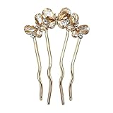 French Twist Haarnadel,4-Zackiger Strass Hochsteckfrisur Haarschmuck Stäbchen - U-Form Haarklammer - für Hochzeit Formelles Bankett Baby Shower Modenschau