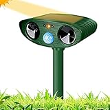 Katzenschreck Ultraschall, Solar Tiervertreiber Katzenvertreiber Wasserdicht, Ultraschall Tierabwehr mit Bewegungsmelder für Garten Waschbären Hunde Vögel Schädlinge