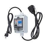 230V 60A Mobile Outdoor KWH Messgerät mit FI Schutzschalter Typ A, Mobiler Digitaler Stromzähler für Steckdose, 230V IP65 Schuko Stecker Zwischenzähler Strom mit IP67 Stromzählergehäuse