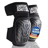 LauterSchutz® KOMFORT Knieschoner mit 2-Zonen-Gelkissen Technologie - verlängerter Gurt am Oberschenkel für perfekten Halt - für Profi Handwerker und Heimwerker [Baustelle, Garten, Fliesen]