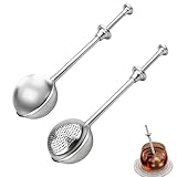 MUNTE Teezange für Losen Tee, 2 Stück Teefilter Edelstahl, Teeei für Losen Tee mit Federbetriebenem Griff, Teesieb für Tasse aus 304 Edelstahl, für Losen Tee, Puderzucker, Gewürze