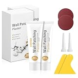 100g Spachtelmasse Weiß Innen - 2 Sets Wall Repair Kit, für Löcher Wand Füllen, 2 Ziehklinge, 2 Schleifpapier, 2 Düsenverlängerung, Löcher Wand Füllen Weiß für die Schnelle Reparatur von Rissen