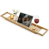 Torrex® 30540 Badewannenregal aus Bambus in verschiedenen Größen Badewannenablage (74 x 15 x 3,5 cm)