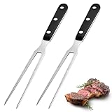 Noaxylic 2 Stücke Fleischgabel Mit Griff, 29cm Edelstahl Grillgabel mit Kunststoffgriff, Spülmaschinenfestes Küchen Zubehör, Bratengabel Nicht Leicht zu Verformen, für Truthahn Braten, Abendessen